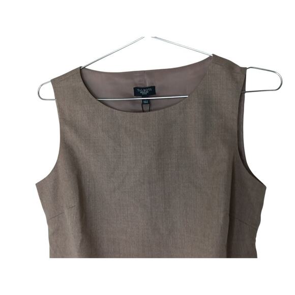 New Talbots Sleeveless Top Brown Lined Blouse Wool Blend Career Classic 4P - Picture 4 of 10
